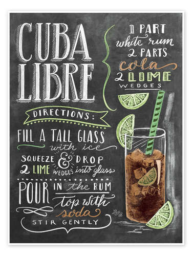 Poster Cuba Libre recept