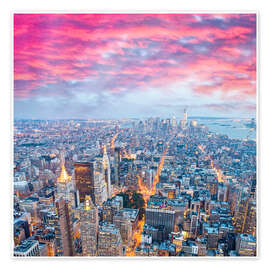 Poster  Amazing New York skyline at night