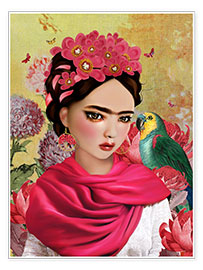 Poster  Frida Kahlo &amp; Parrot - Mandy Reinmuth