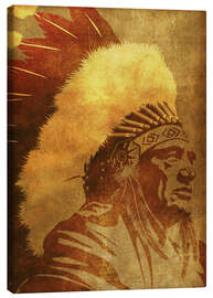 Canvastavla  Native American retro