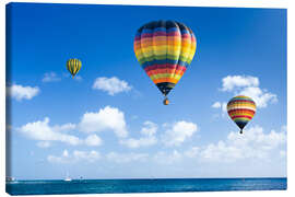 Canvastavla  Colorful hot air balloons on the blue sea