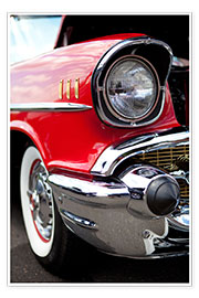 Poster red vintage car