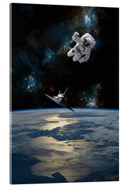 Akrylglastavla  At astronaut drifting in space - Marc Ward