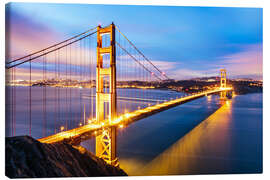 Canvastavla  Sunrise over Golden gate bridge and San Francisco bay, California, USA - Matteo Colombo