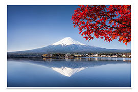 Poster  Mount Fuji and Lake Kawaguchiko in autumn - Jan Christopher Becke