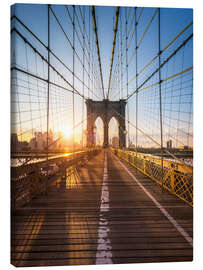 Canvastavla  Brooklyn Bridge in the sunlight in New York City, USA - Jan Christopher Becke
