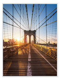 Poster Brooklyn Bridge in the sunlight in New York City, USA