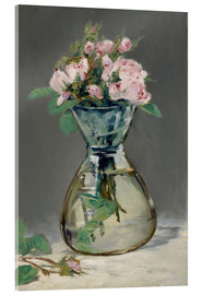 Akrylglastavla  Roses in a vase - Edouard Manet