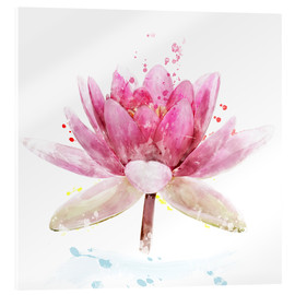 Akrylglastavla  Pink Waterlily Flower