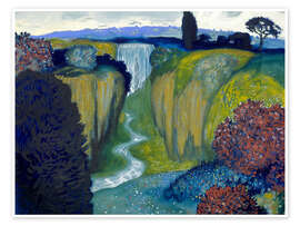 Poster Landscape with Waterfall