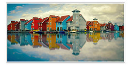 Poster  Groningen   Harbor houses - Sabine Wagner