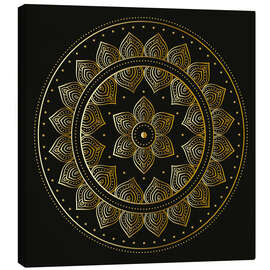 Canvastavla  Mandala på svart bakgrund