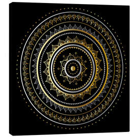 Canvastavla  Mandala on black