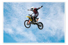 Poster  Motorcycle racer jumping