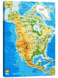 Canvastavla  North America - Topographic map