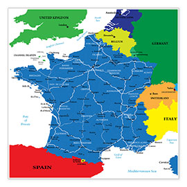 Poster France - Political Map