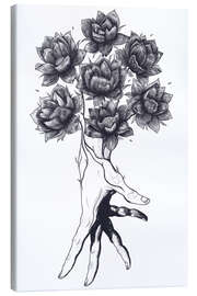 Canvastavla  Hand with lotus flowers - Valeriya Korenkova