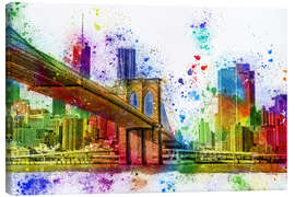 Canvastavla  New York with Brooklyn Bridge - Peter Roder