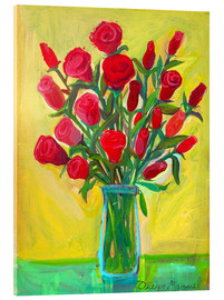Akrylglastavla  Red roses III - Diego Manuel Rodriguez