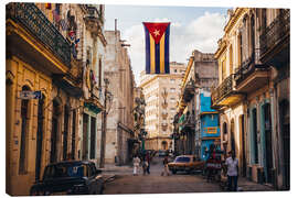Canvastavla  A Cuban flag with holes - Julian Peters