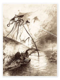 Poster  Martian Fighting Machine in the Thames Valley - Henrique Alvim Correa