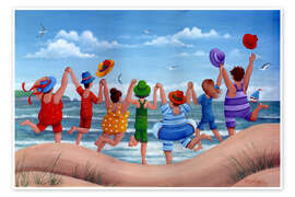 Poster  Färgglas strandfest - Peter Adderley