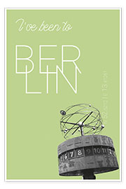 Poster Popart Berlin World Clock I have been to Color: Salad
