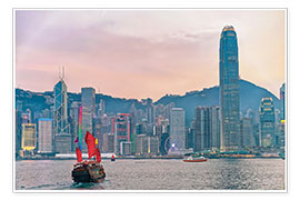 Poster Skyline of Victoria Harbor, in Hong Kong