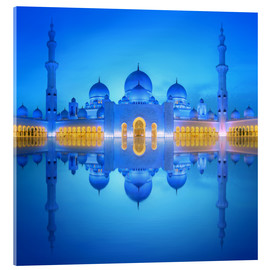 Akrylglastavla  Sheikh Zayed Grand Mosque in blue