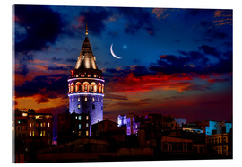 Akrylglastavla  Illuminated Galata Tower