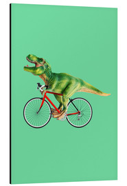 Aluminiumtavla  T-Rex på en cykel - Jonas Loose
