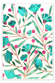 Poster Turquoise Floral