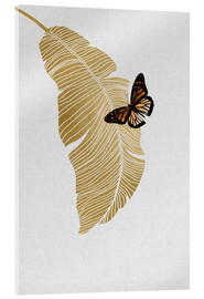 Akrylglastavla  Butterfly &amp; Palm - Orara Studio