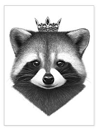Poster  Raccoon queen - Valeriya Korenkova
