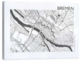 Canvastavla  City map of Bremen - 44spaces