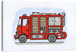 Canvastavla  Hugos fire department emergency vehicle - Hugos Illustrations
