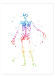 Poster  Regnbåge skelett - Mod Pop Deco