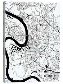Canvastavla  Dusseldorf Germany Map - Main Street Maps