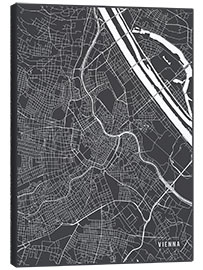 Canvastavla  Vienna Austria Map - Main Street Maps