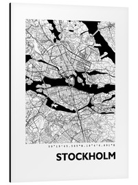Aluminiumtavla  City map of Stockholm - 44spaces