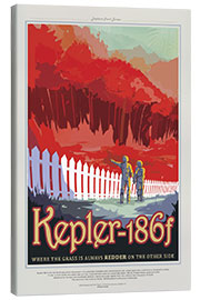 Canvastavla  Retro Space Travel - Kepler186f - NASA