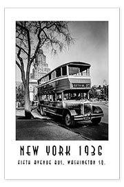 Poster Historic New York - 10 Fifth Avenue Bus, Washington Square