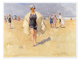 Poster Lady on the beach of Viareggio