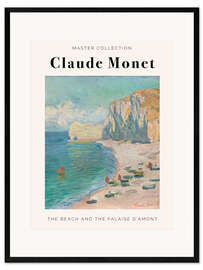 Inramat konsttryck  Claude Monet - The beach and the falaise d'amont - Claude Monet