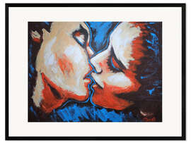 Inramat konsttryck  Kiss in red and blue - Carmen Tyrrell