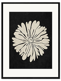 Inramat konsttryck  Abstract beige flower - Olga Telnova